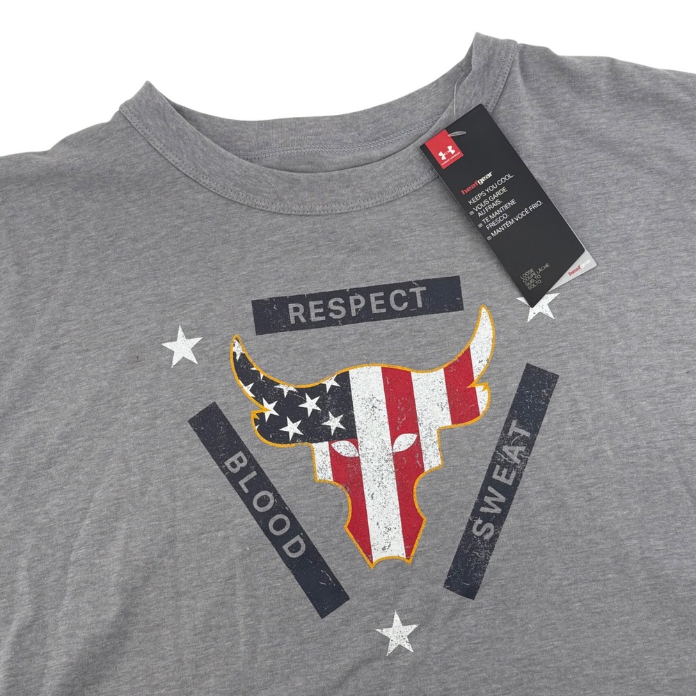 Under Armour Project Rock Respect‎ Blood Sweat Gray T-Shirt Womens Medium